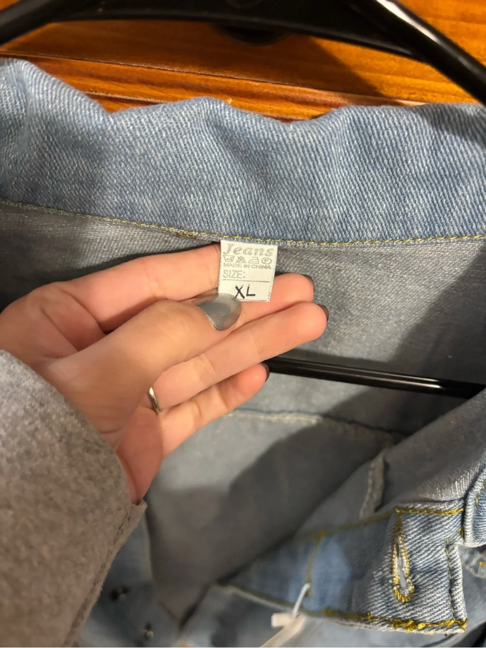 Light Blue Denim Jean Jacket - Women's Casual Jacket - Picture 3 of 5